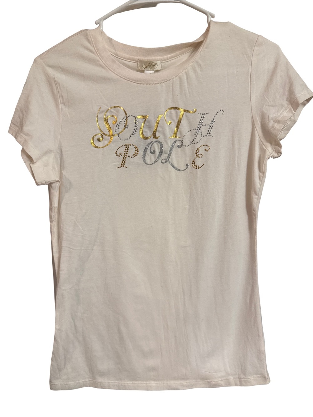 South Pole White Tee with Gold Accent